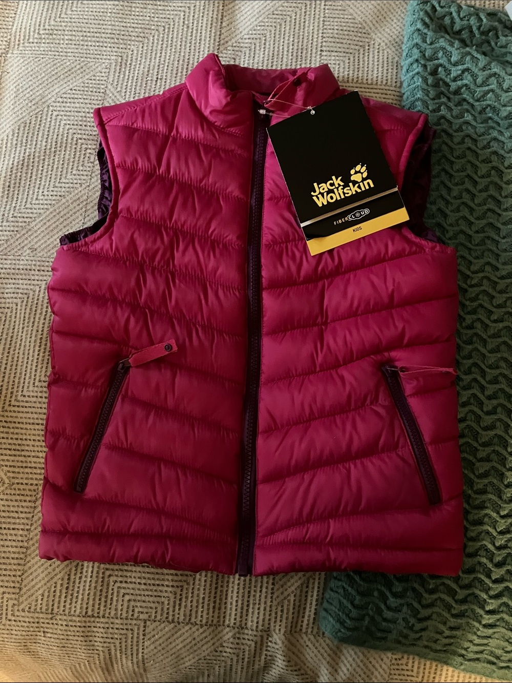 Jack Wolfskin Kids Magenta Quilted Puffer Vest
